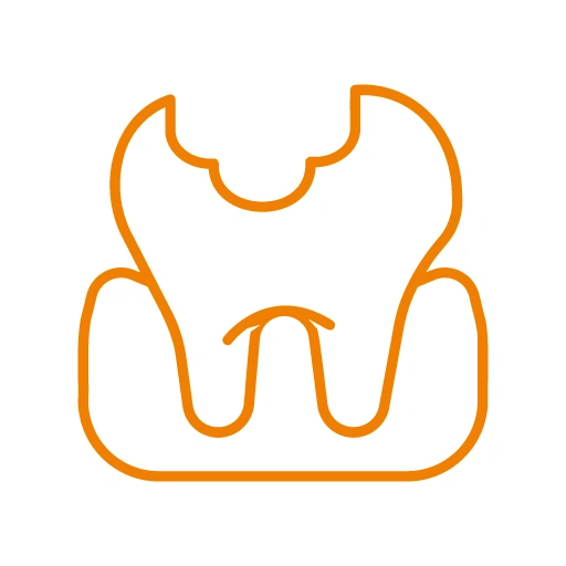 Deeply decayed or damaged tooth icon