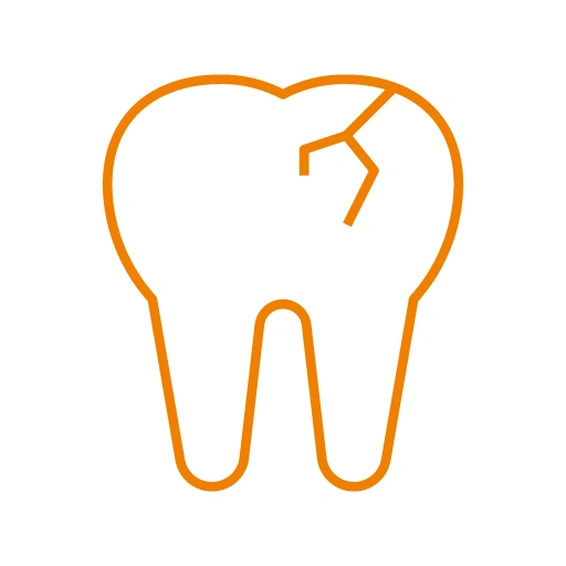 Cracked or fractured tooth icon